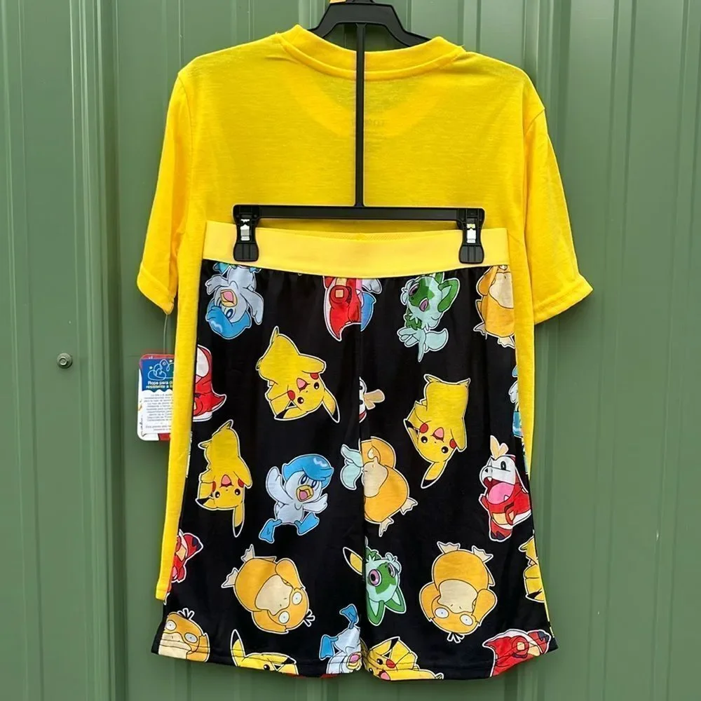 Pokémon & Ninja Turtles Graphic Print Tee & Shorts Sleep 2, 2-Piece Sets Size L